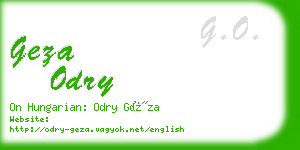 geza odry business card